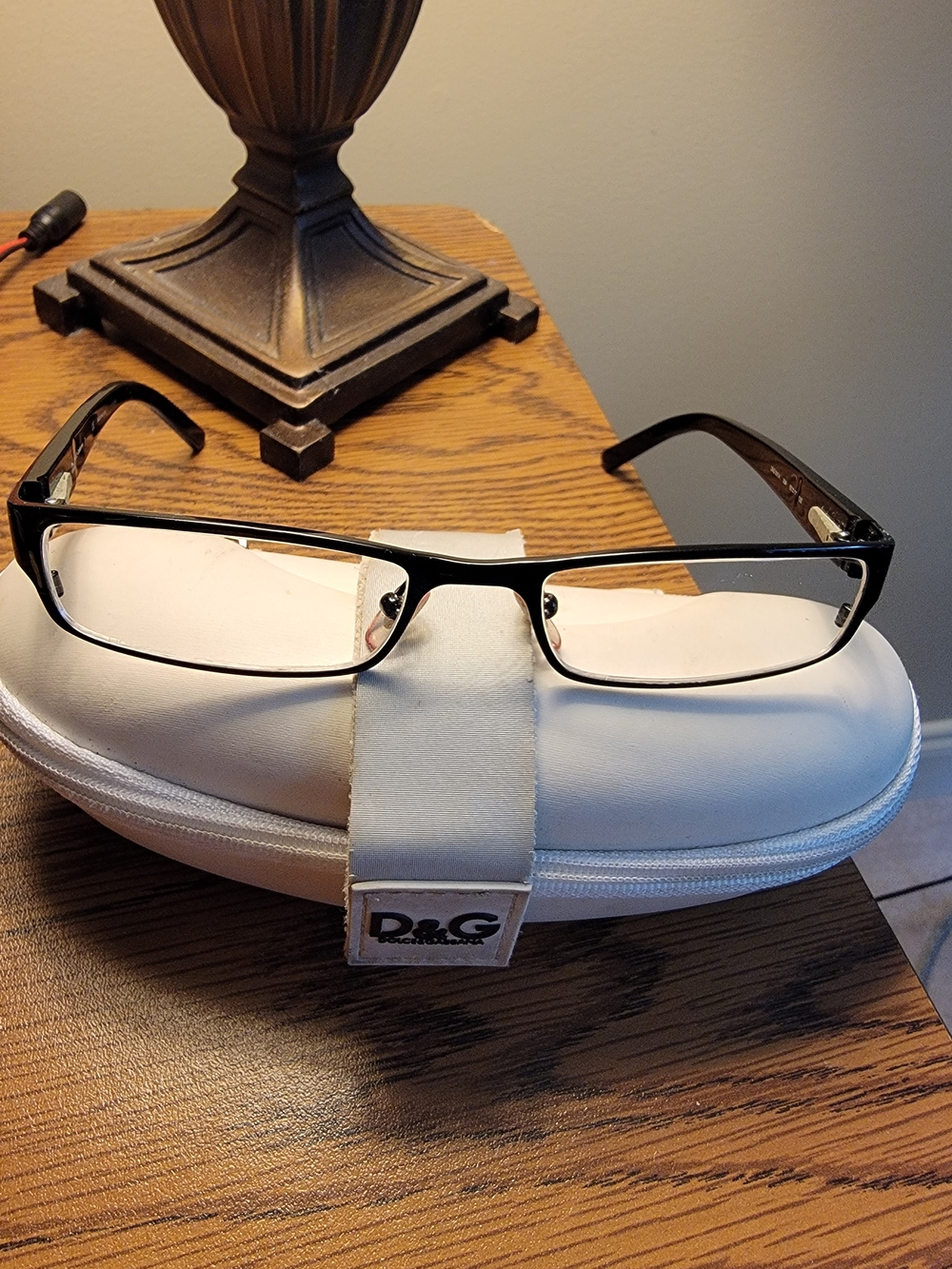 Dolce & Gabbana Black Rectangular Women's Eyeglass Frames With Original Case